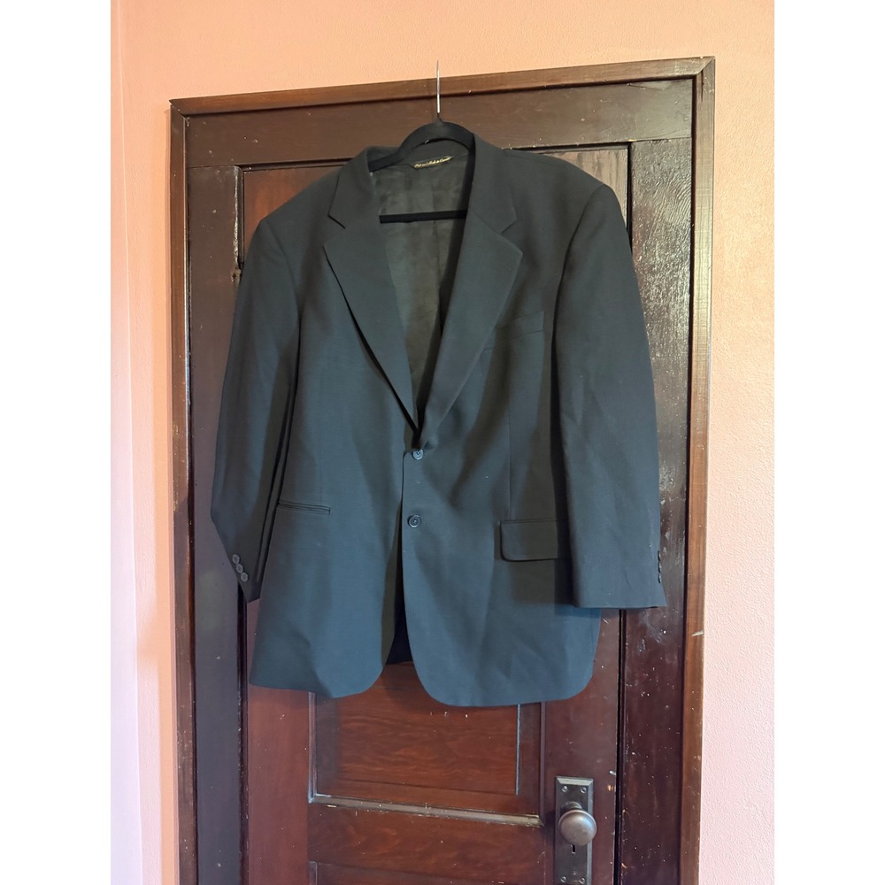 Paul Dione Executive Mens 46S Black 100% Wool Blazer Sport Coat Made in Canada